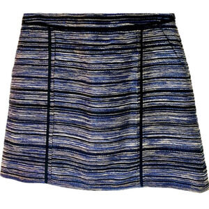 Jason Wu Women’s Printed Mini Skirt with Silk Lining Blue Black & White Size 6